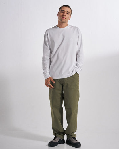Vita Logo Relaxed Fit LS T-Shirt - White - Studio Model