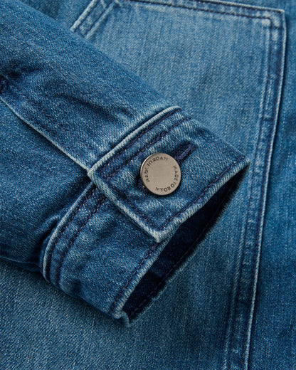 Vantage Lined Denim Jacket - Mid Wash Denim  - Flatlay