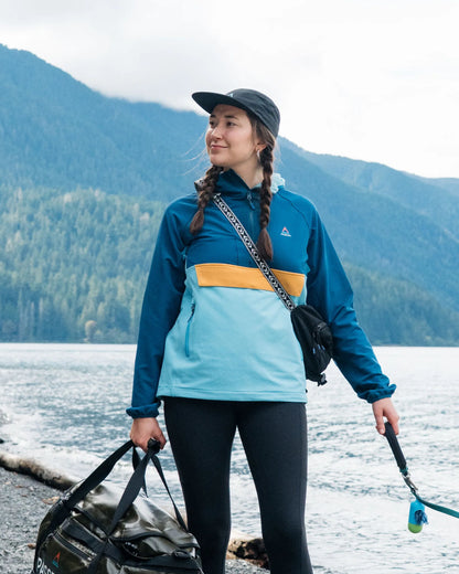 Ocean Recycled Softshell Anorak - Retro Blue/Tidal Blue - Lifestyle