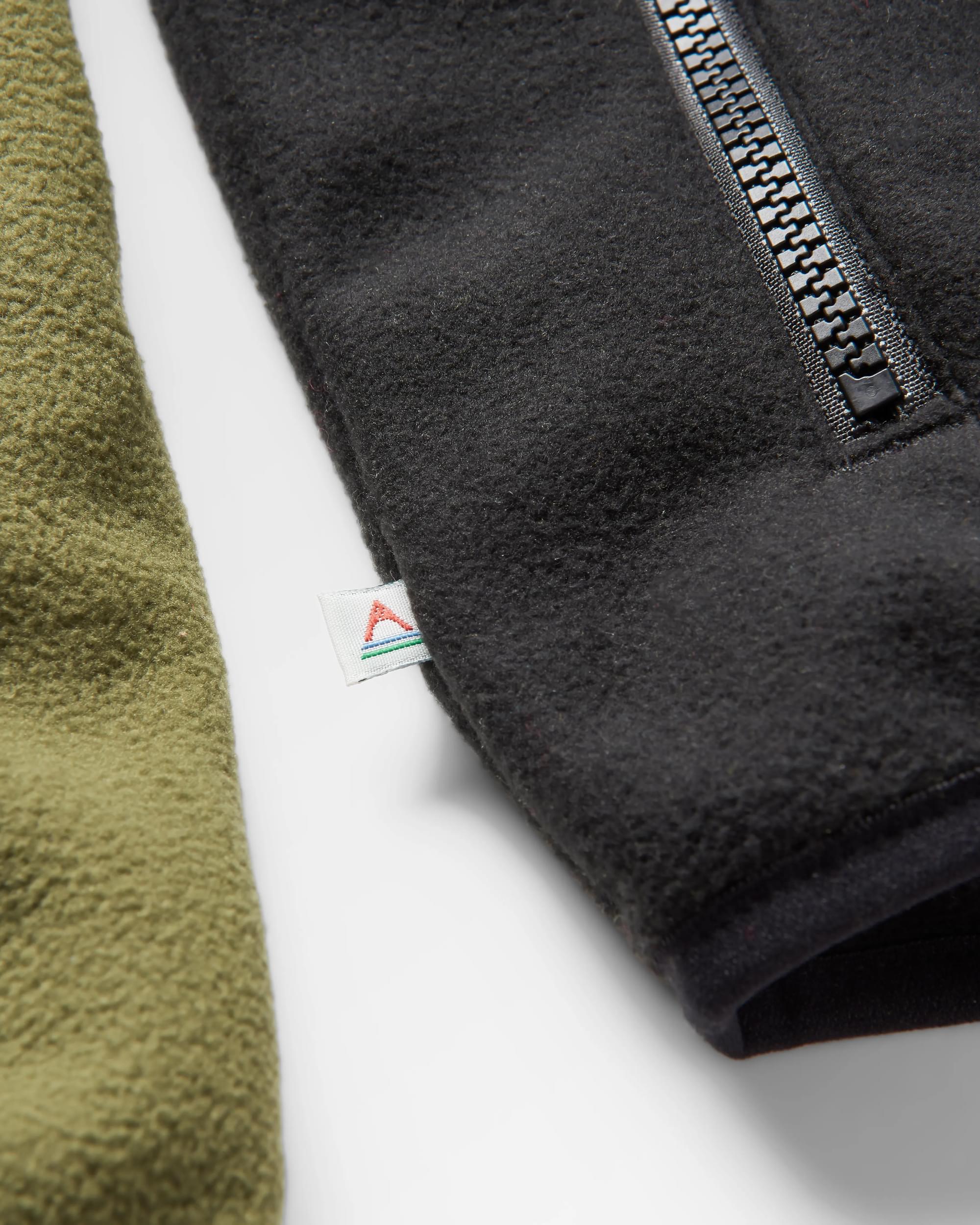 Set Off Recycled Polar 1/4 Zip Fleece - Khaki - Flatlay