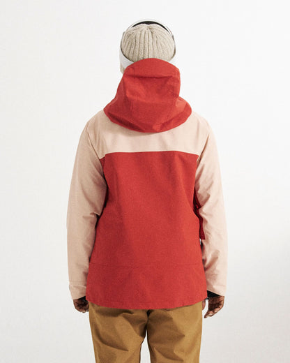 Snowscape Women's Recycled Jacket - Red Ochre/Blush - Studio Model