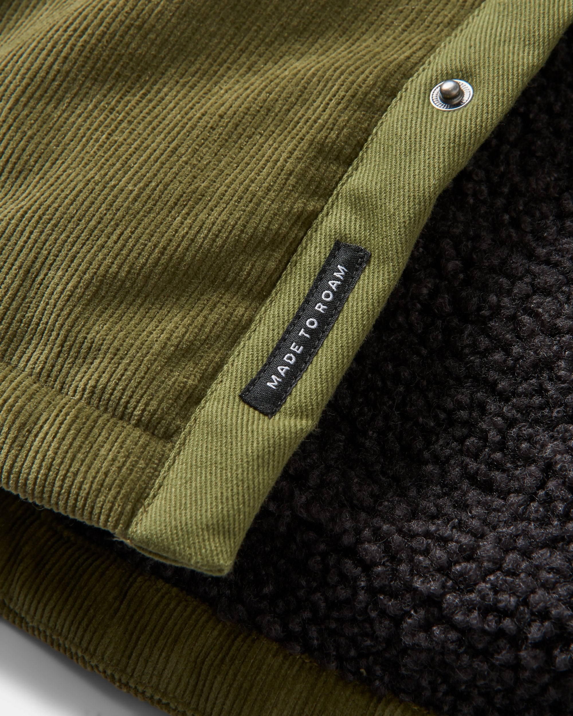 Kodiak Sherpa Lined Cord Overshirt - Khaki - Flatlay