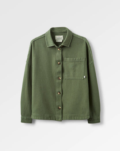 Maya Twill Overshirt - Wild Green - Flatlay