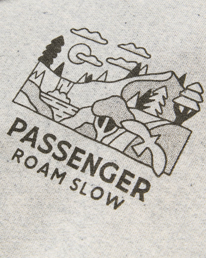 Roam Slow Women's Organic Cotton Hoodie - Light Grey Marl - Flatlay