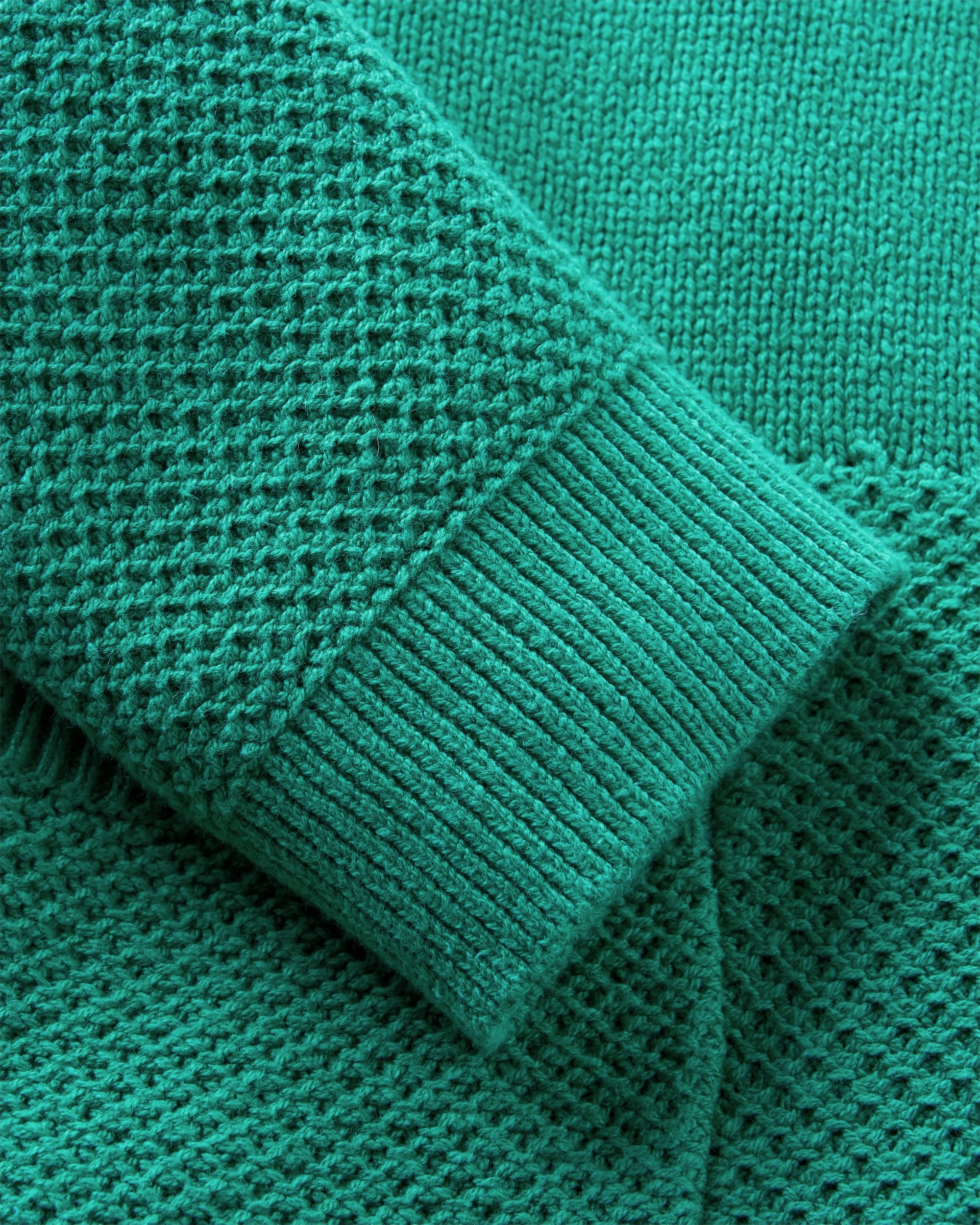 Cove Organic Cotton Knitted Zip Hoodie - Greenlake - Flatlay