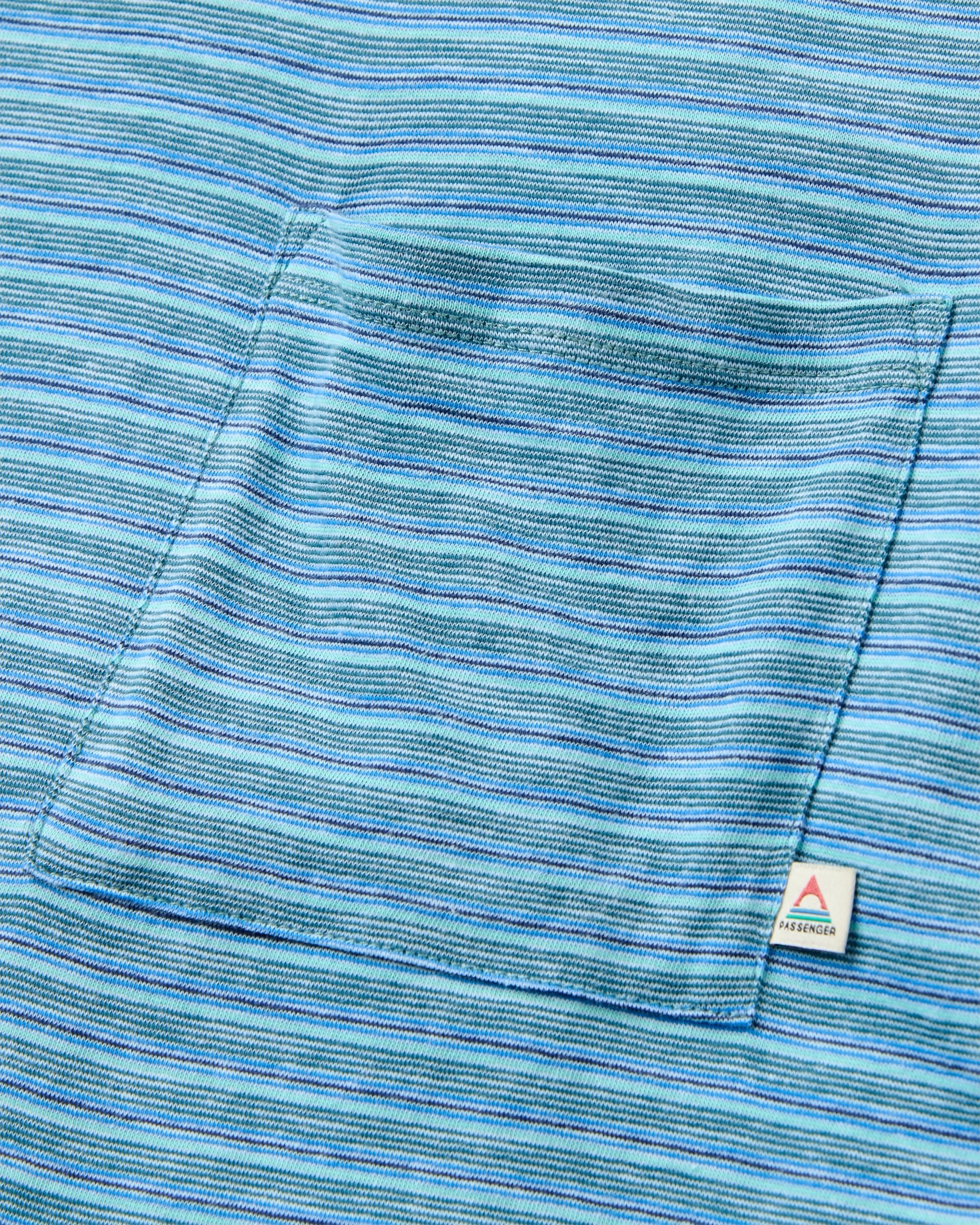 Sunscape Stripe Pocket T-Shirt - Mediterranean - Flatlay