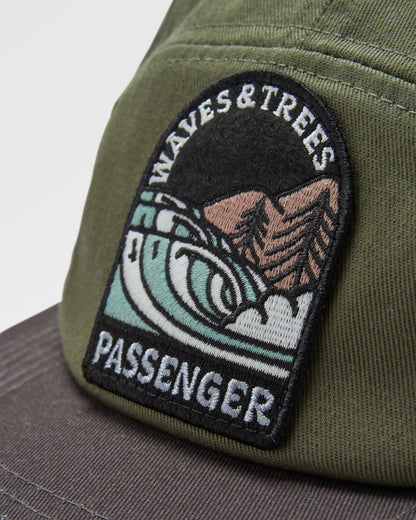 Waves & Trees Recycled 5 Panel Cap - Dusty Olive