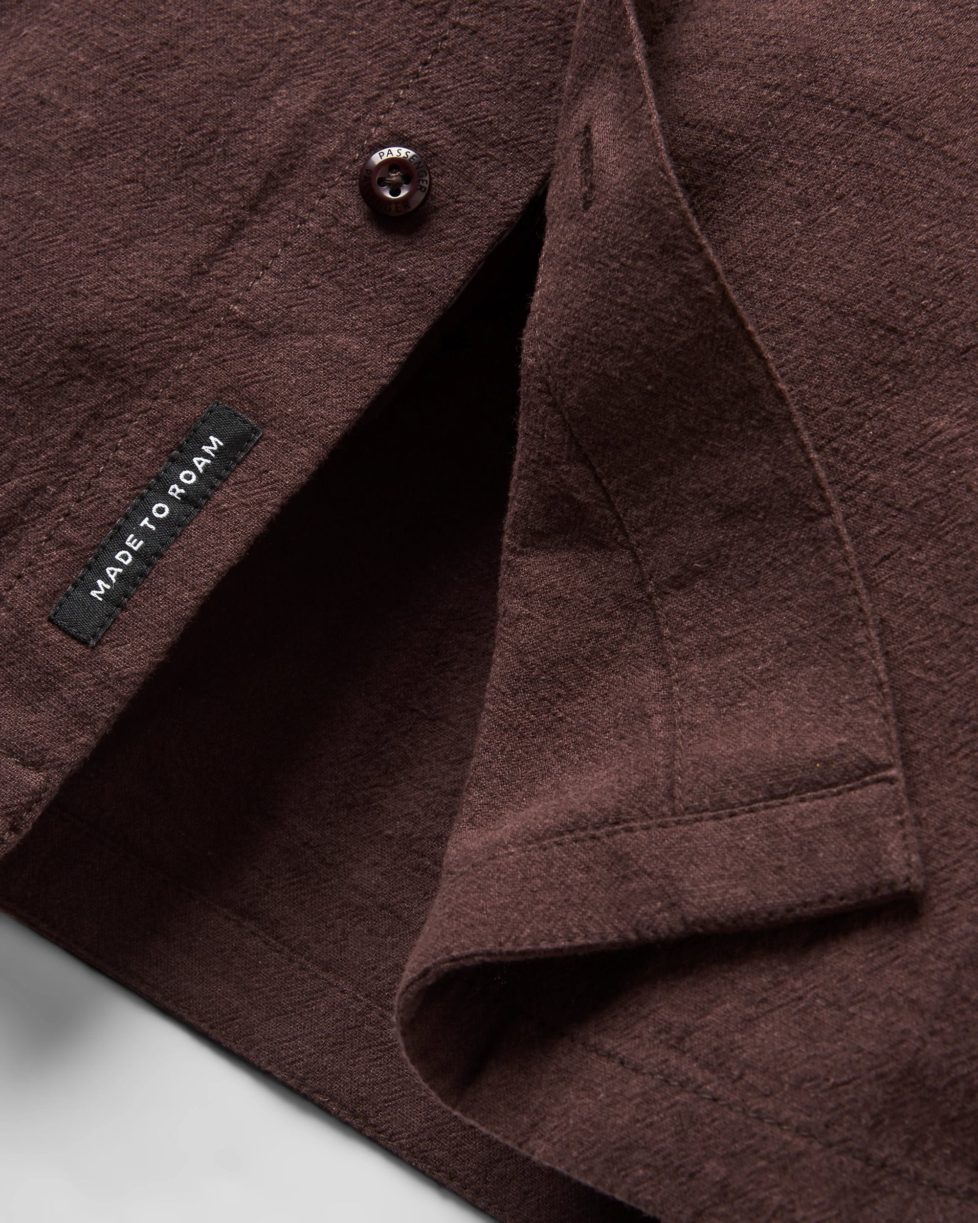 Arica Textured Organic Cotton Shirt - Espresso - Flatlay