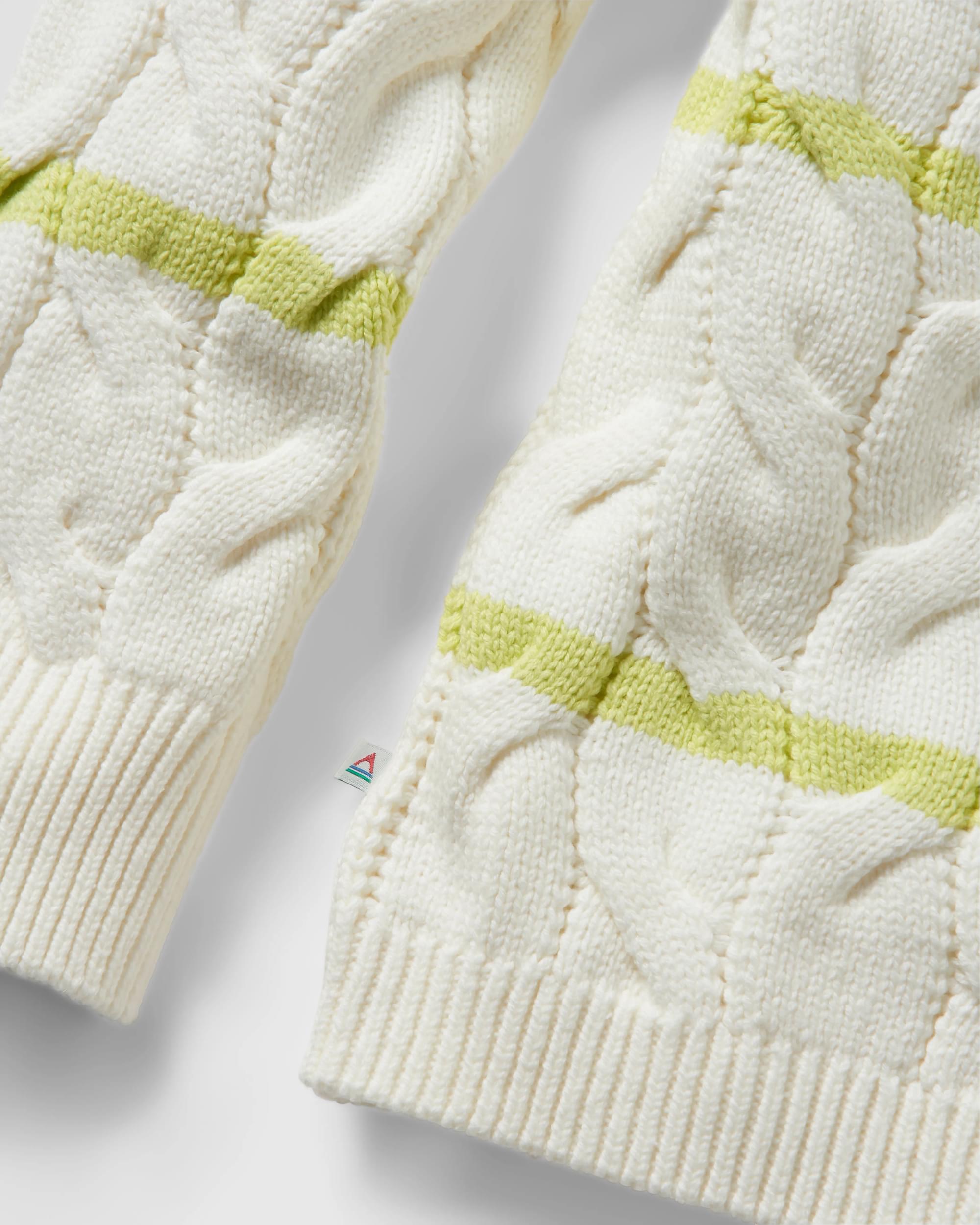 Comfort Stripe Organic Knitted Jumper - Lime Stripe - Flatlay