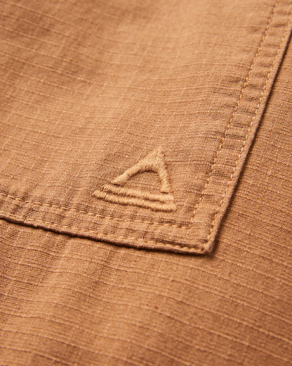 Way Flannel Lined Overshirt - Toffee - Flatlay