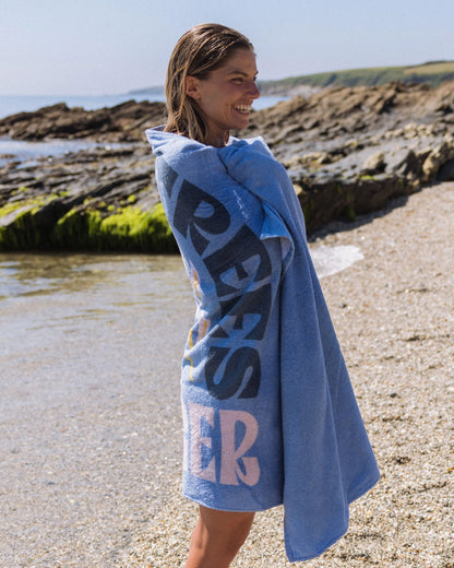 Tideline Organic Cotton Beach Towel - Faded Denim - Lifestyle - Female