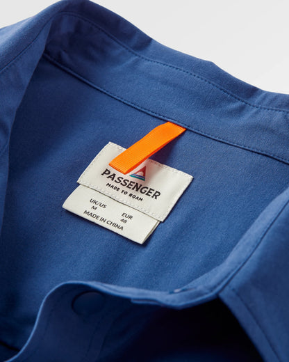 Traveller Short Sleeve Stretch Shirt - Dark Denim - Flatlay