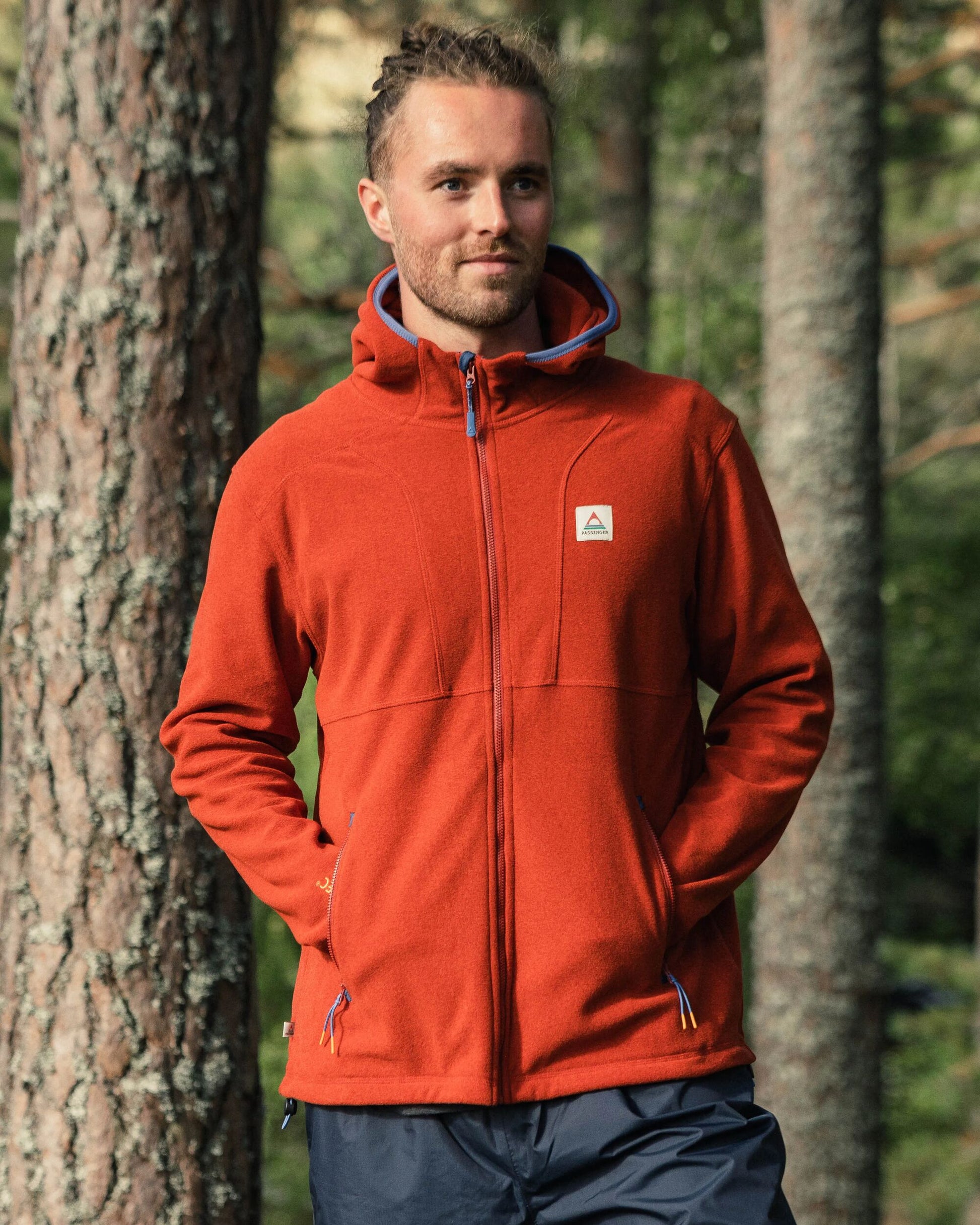 Men's Pinegrove Recycled Polartec® Fleece Hoodie - Red Ochre