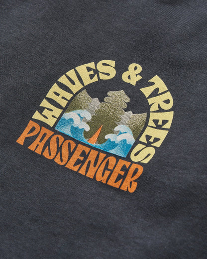 Outsiders Recycled Cotton T-Shirt - Black - Flatlay