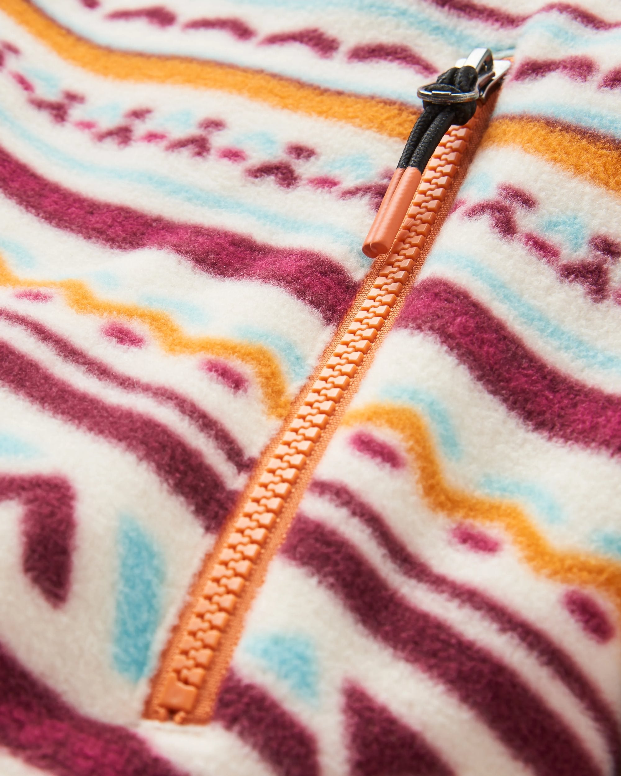 Ayla Micro Polartec® Hooded Fleece - Geo Tracks Birch - Flatlay