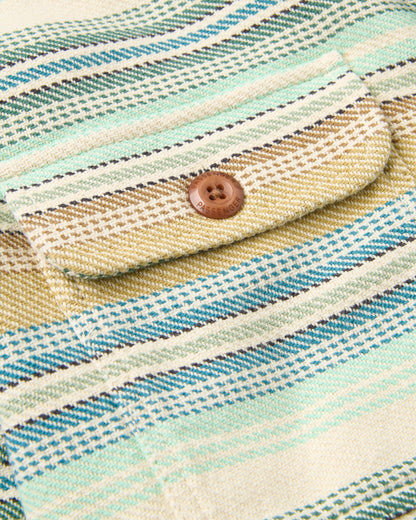 Island Twill Shirt - Caramel Beach Stripe - Flatlay