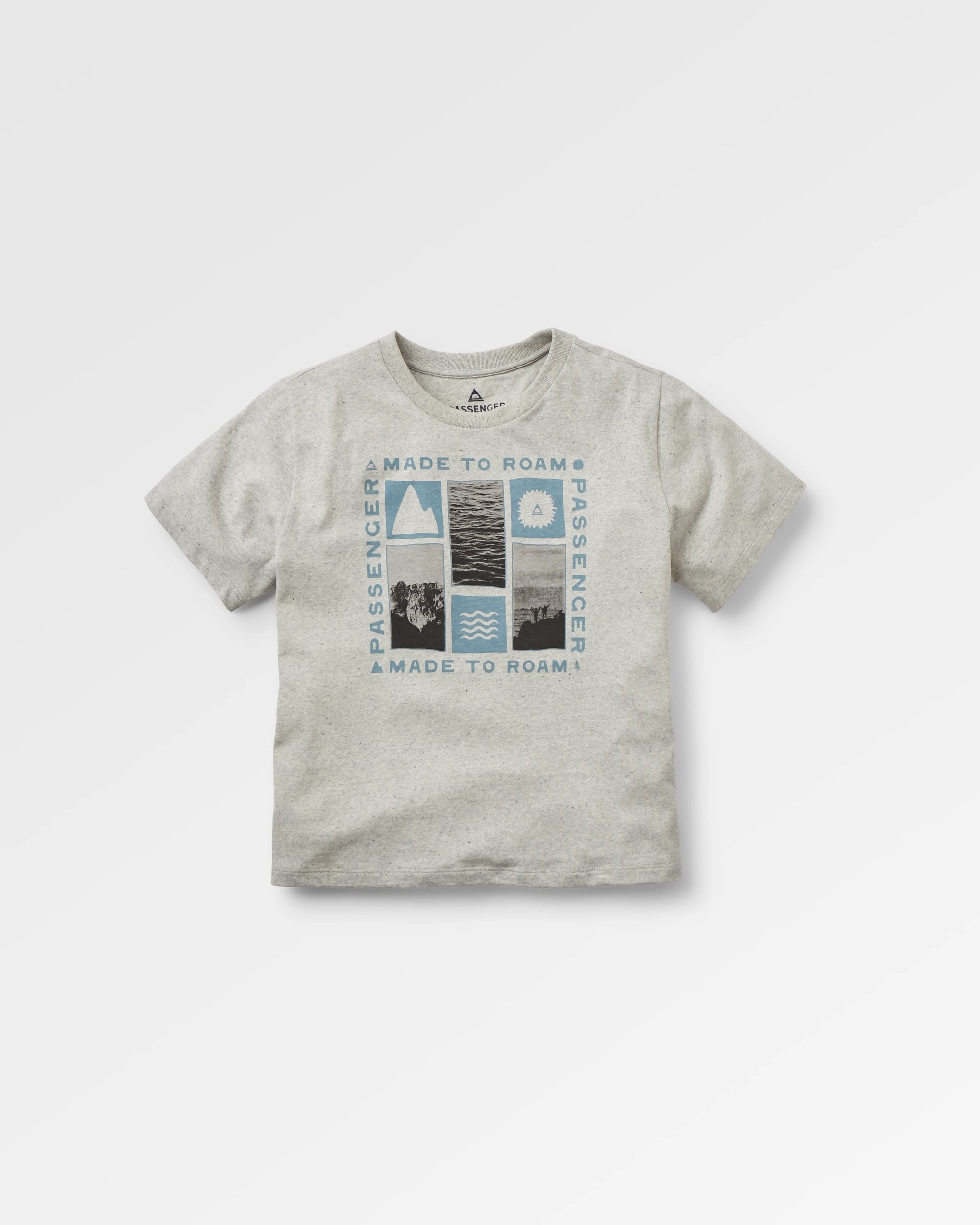 Snapshot Recycled Cotton T-Shirt - Light Grey Marl - Flatlay