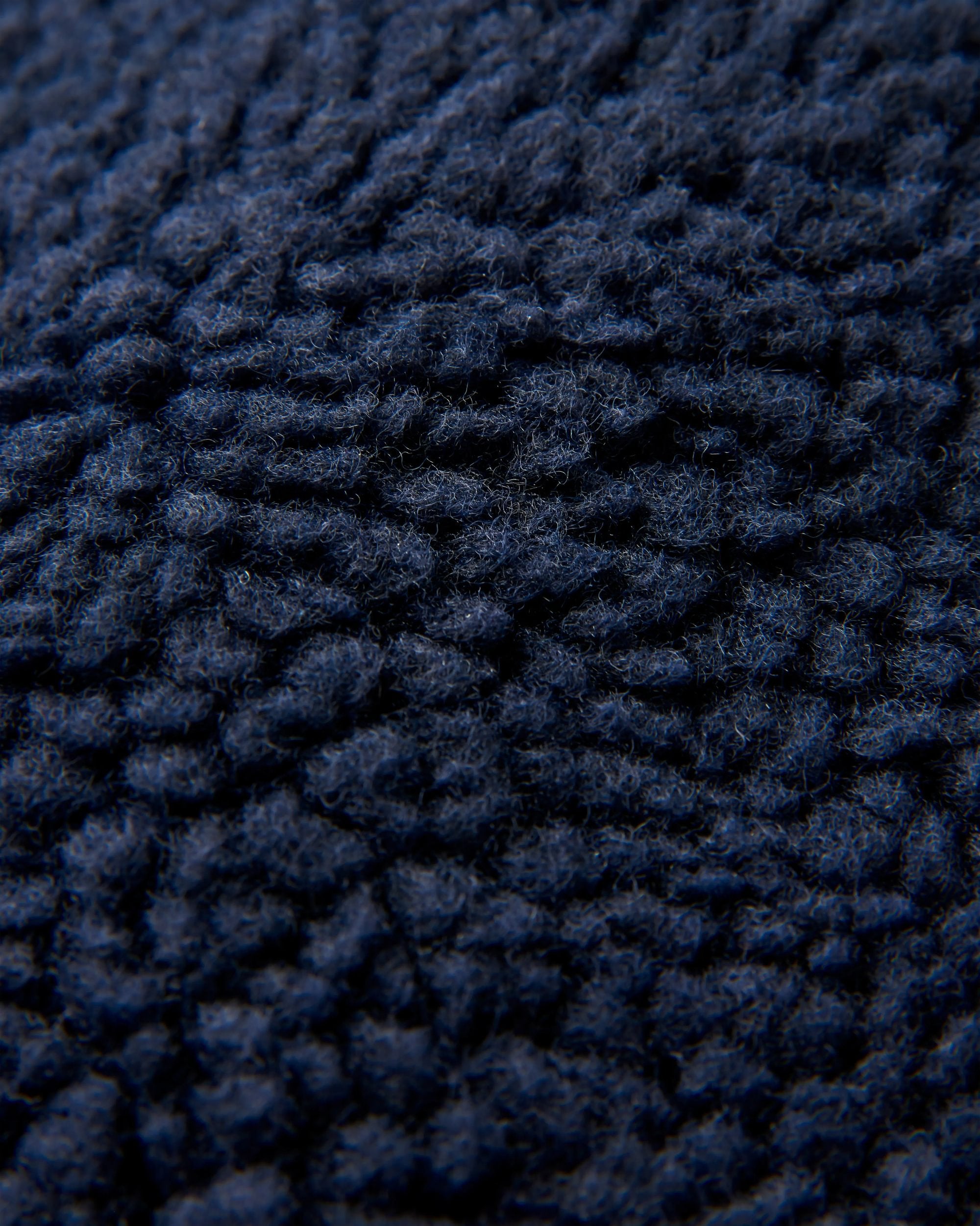 Clover Recycled Sherpa Fleece - Deep Navy - Flatlay