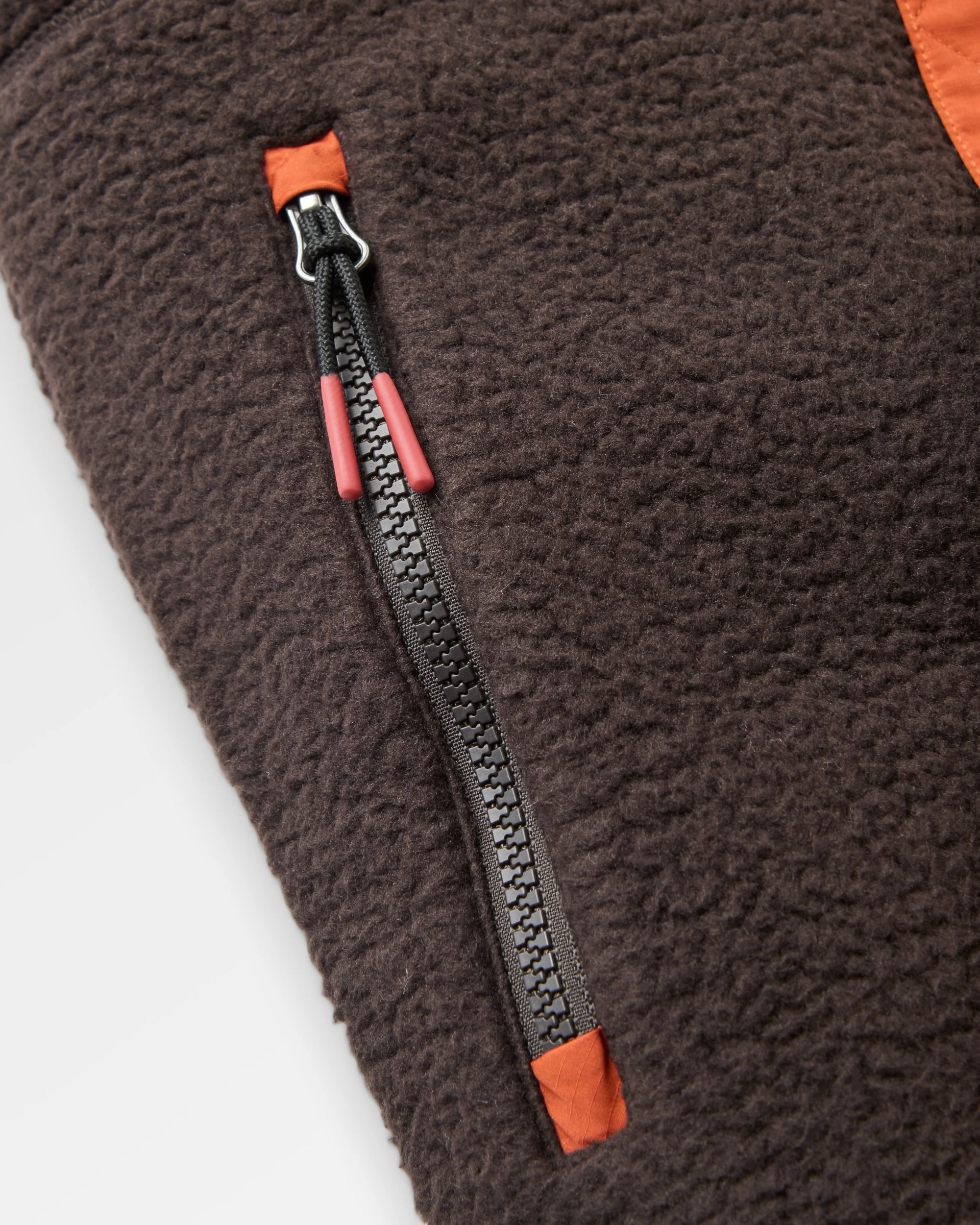 Offgrid Sherpa Fleece Vest - Dark Rust/Espresso - Flatlay