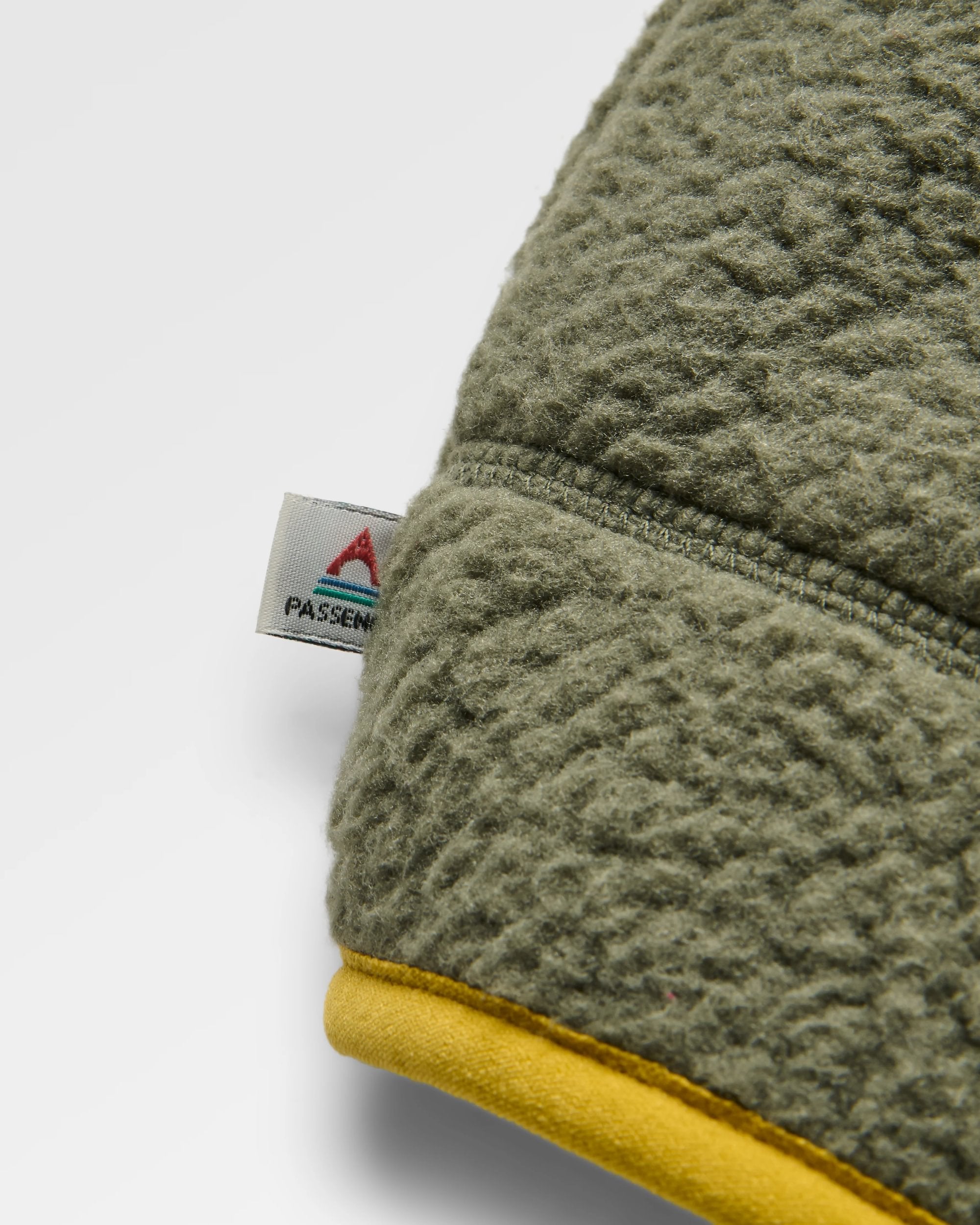 Home Recycled Sherpa Fleece - Vintage White/Dusty Olive - Flatlay