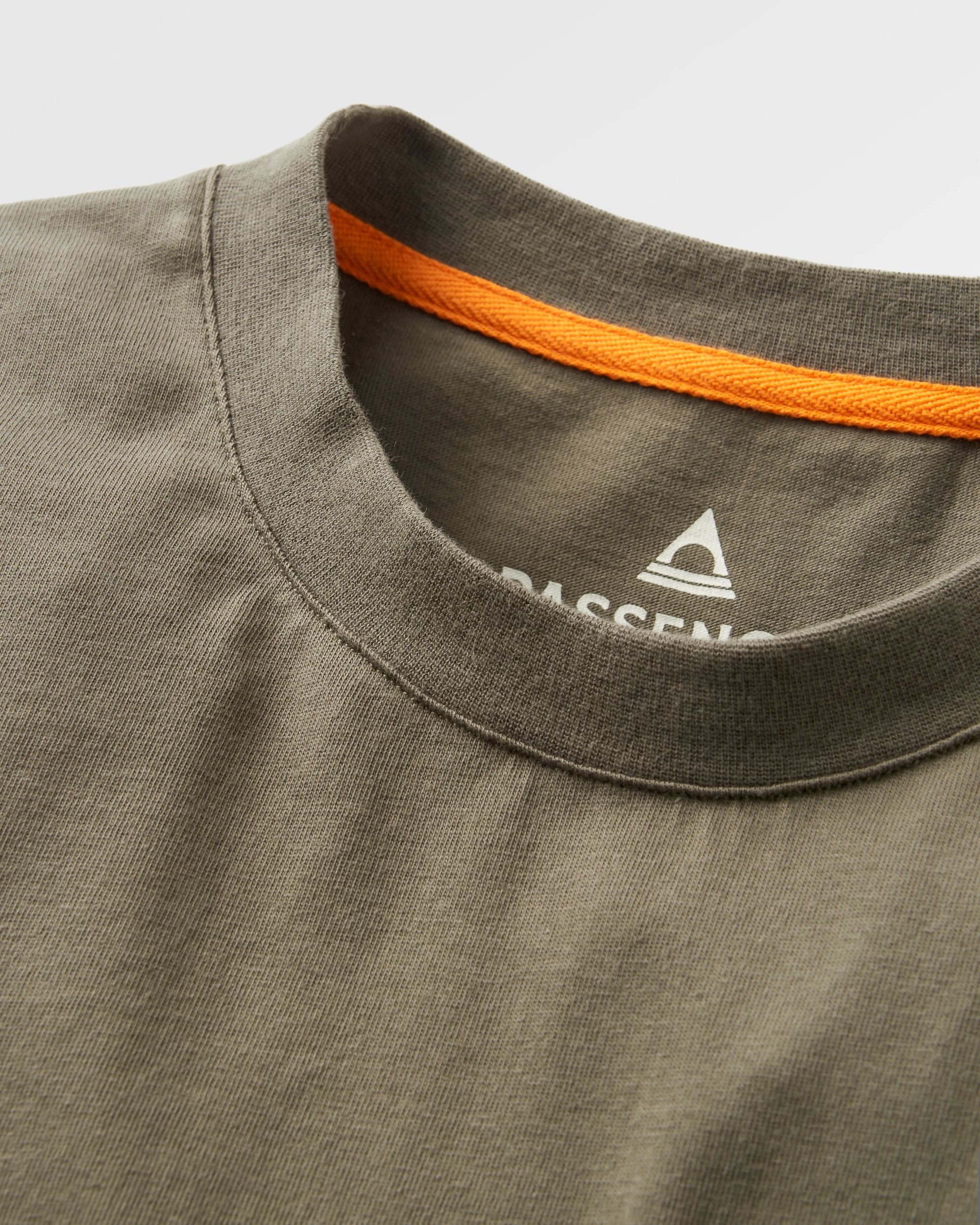 Travel Pocket Relaxed Fit T-Shirt - Dusty Olive - Flatlay