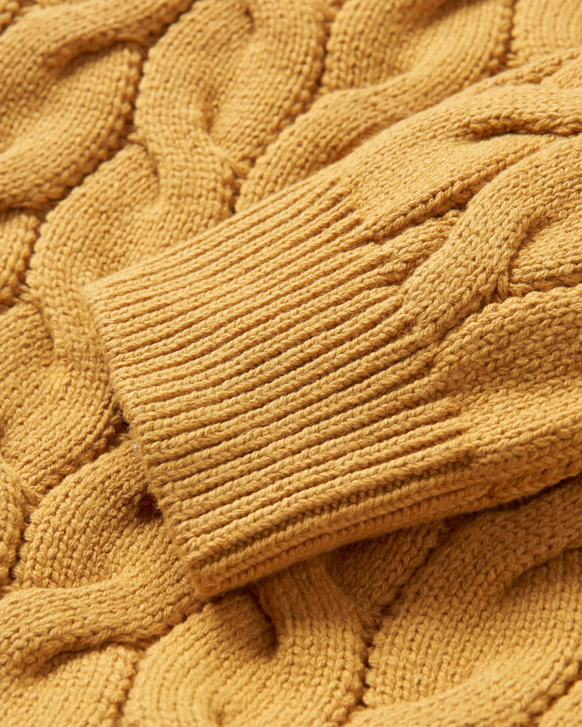 Comfort Organic Knitted Jumper - Mustard Gold - Flatlay
