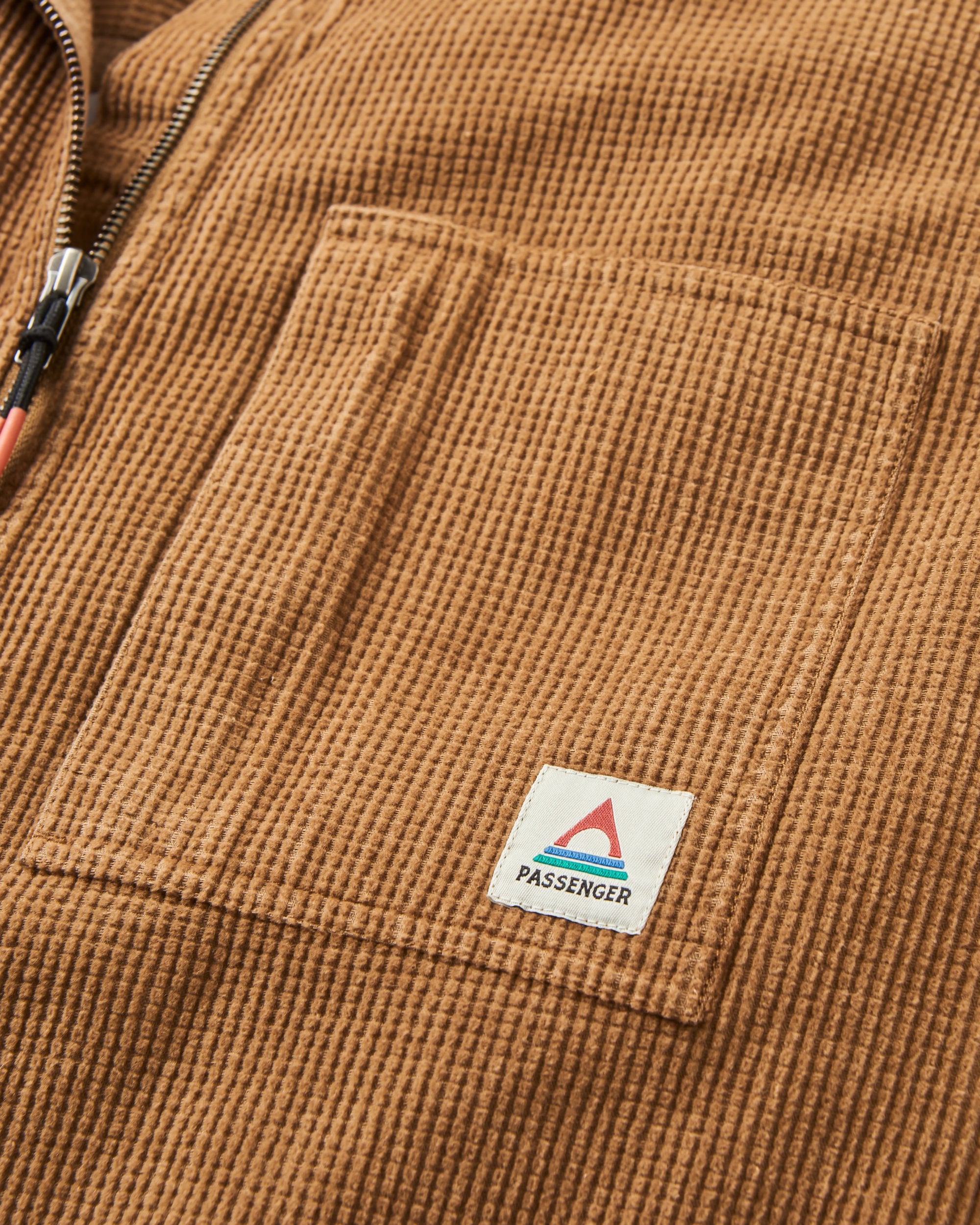 Harvest Organic Cotton Cord Overshirt - Caramel Brown - Flatlay