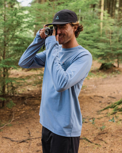 Roamscreen UPF50 Drirelease® Men's LS T-Shirt - Faded Denim - Lifestyle