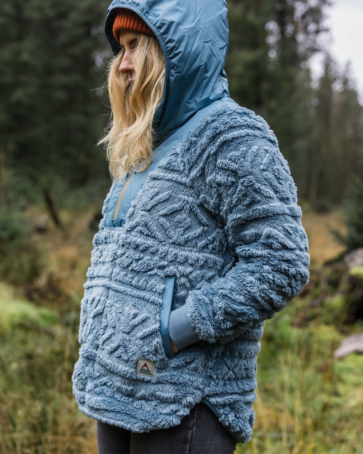 Holistic Sherpa Hooded Fleece - Washed Blue