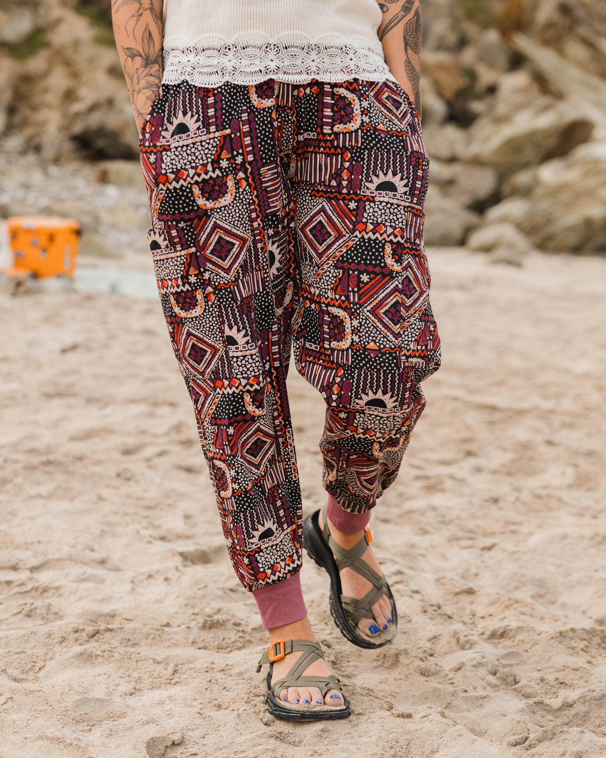 Day Dream Recycled Trouser - Vintage Patchwork Black/Multi - Lifestyle