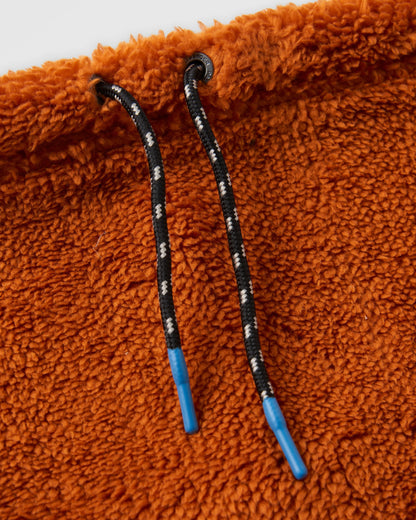 Ash Recycled Sherpa Fleece Snood - Sunset Orange - Flatlay