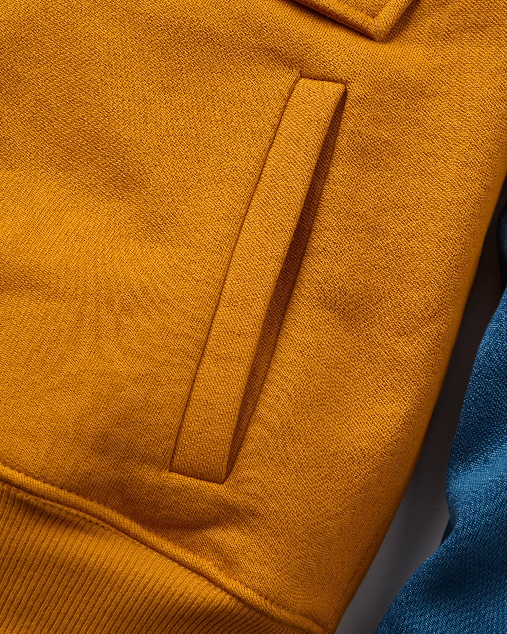 Wildedge Recycled Cotton Hoodie - Dark Denim/Retro Orange - Flatlay