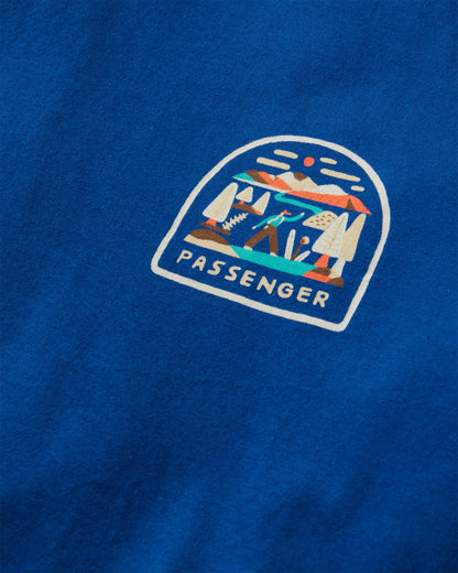 Lost Patch Women's Organic Cotton LS T-Shirt - Blue Navy - Flatlay