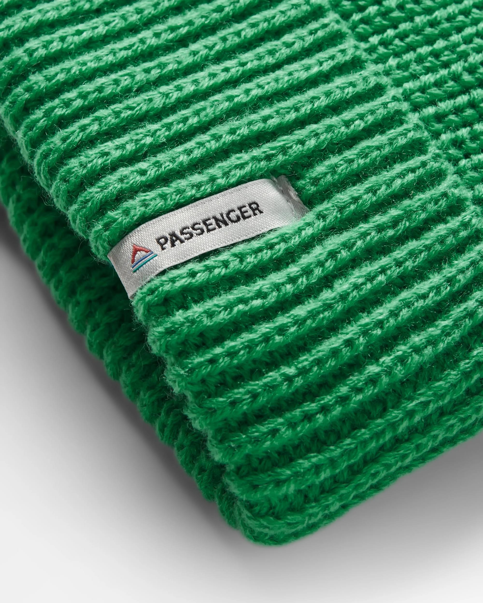 Compass Recycled Beanie - Green Spruce - Flatlay