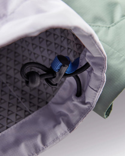 Trailscape Women's Recycled Waterproof Jacket - Pistachio/Lilac Mist/Aqua - Flatlay