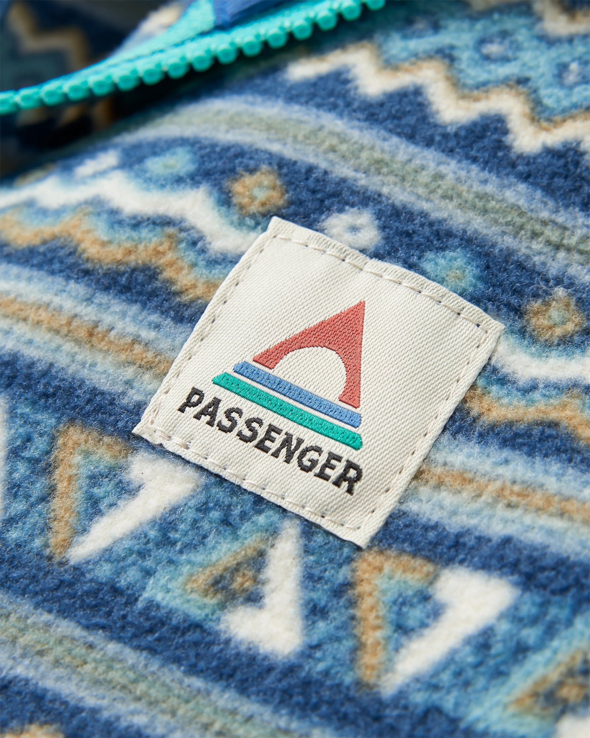 Sorrel Recycled Polar Fleece - Geo Stripe Dark Denim - Flatlay