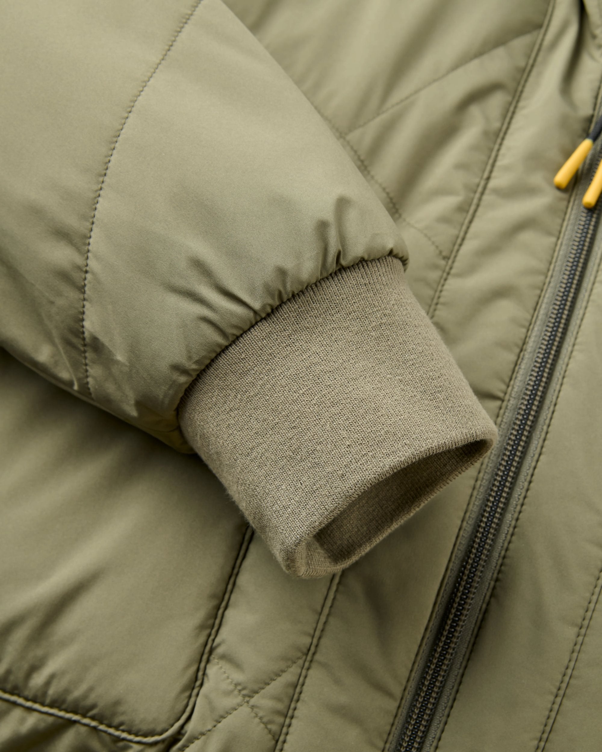 Lucia Sherpa Lined Bomber Jacket - Dusty Olive - Flatlay