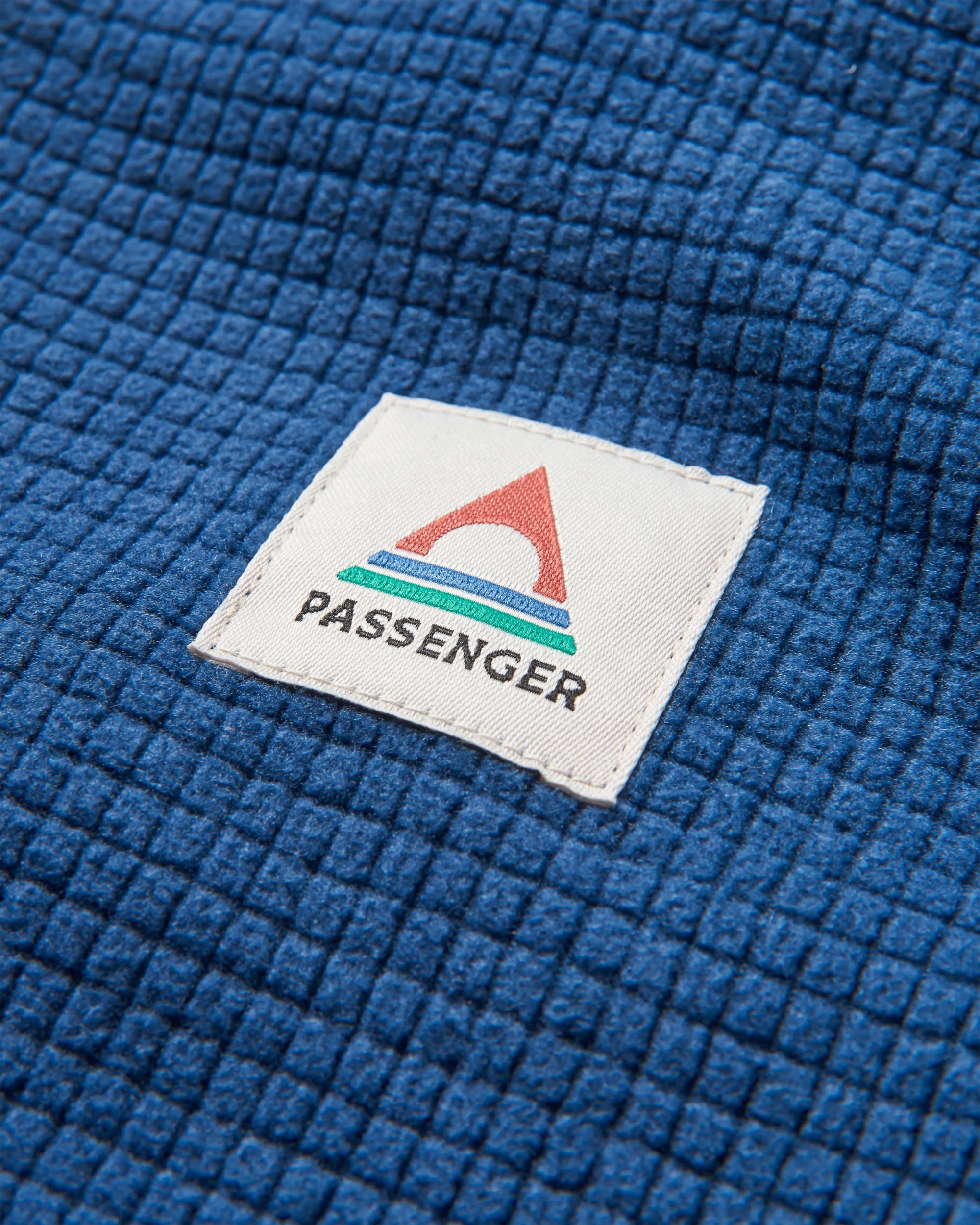 Overlook Recycled Grid Polar Fleece - Dark Denim/Pebble Grey - Flatlay