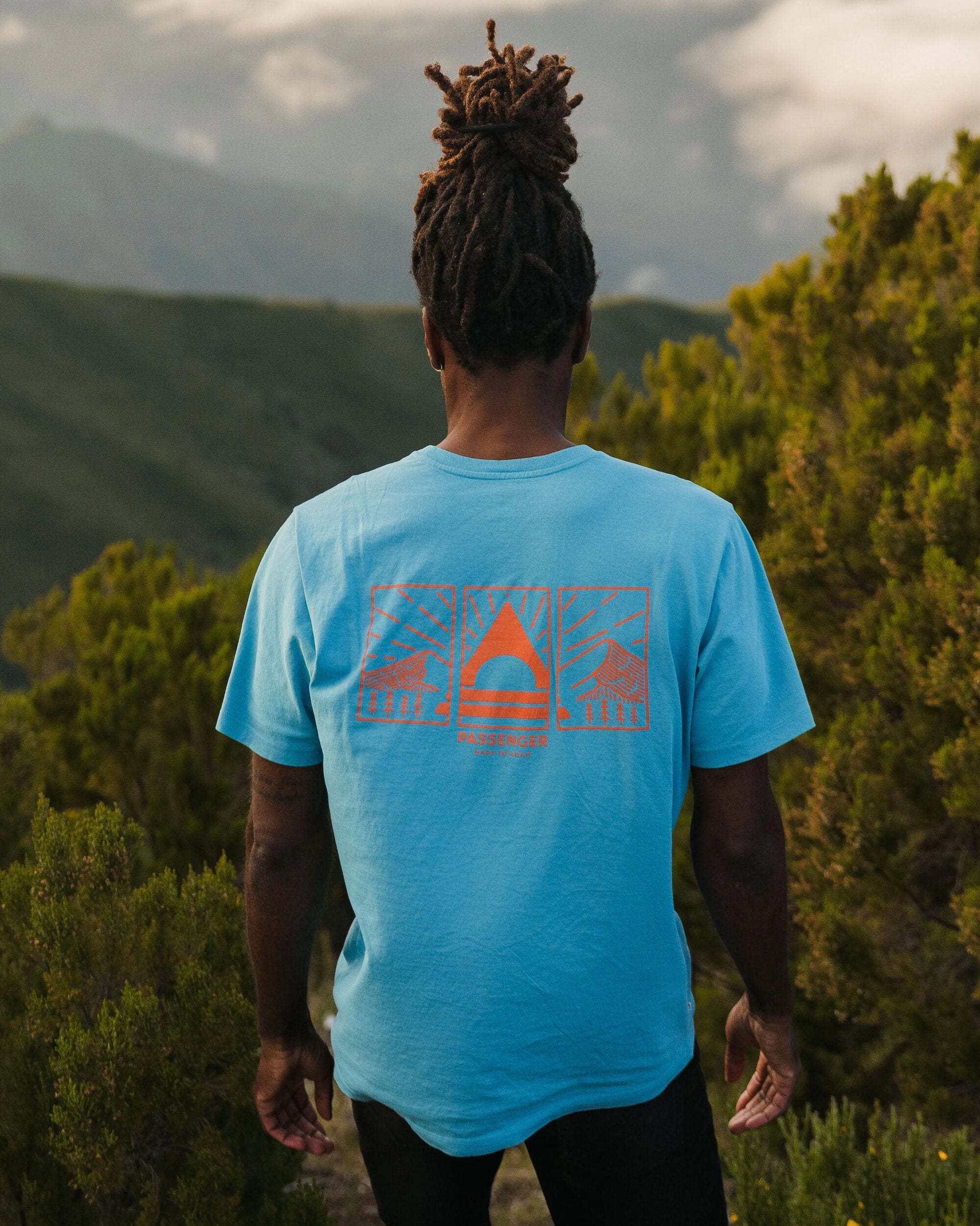 Maverick Recycled Cotton T-Shirt - Blue Pool - Lifestyle
