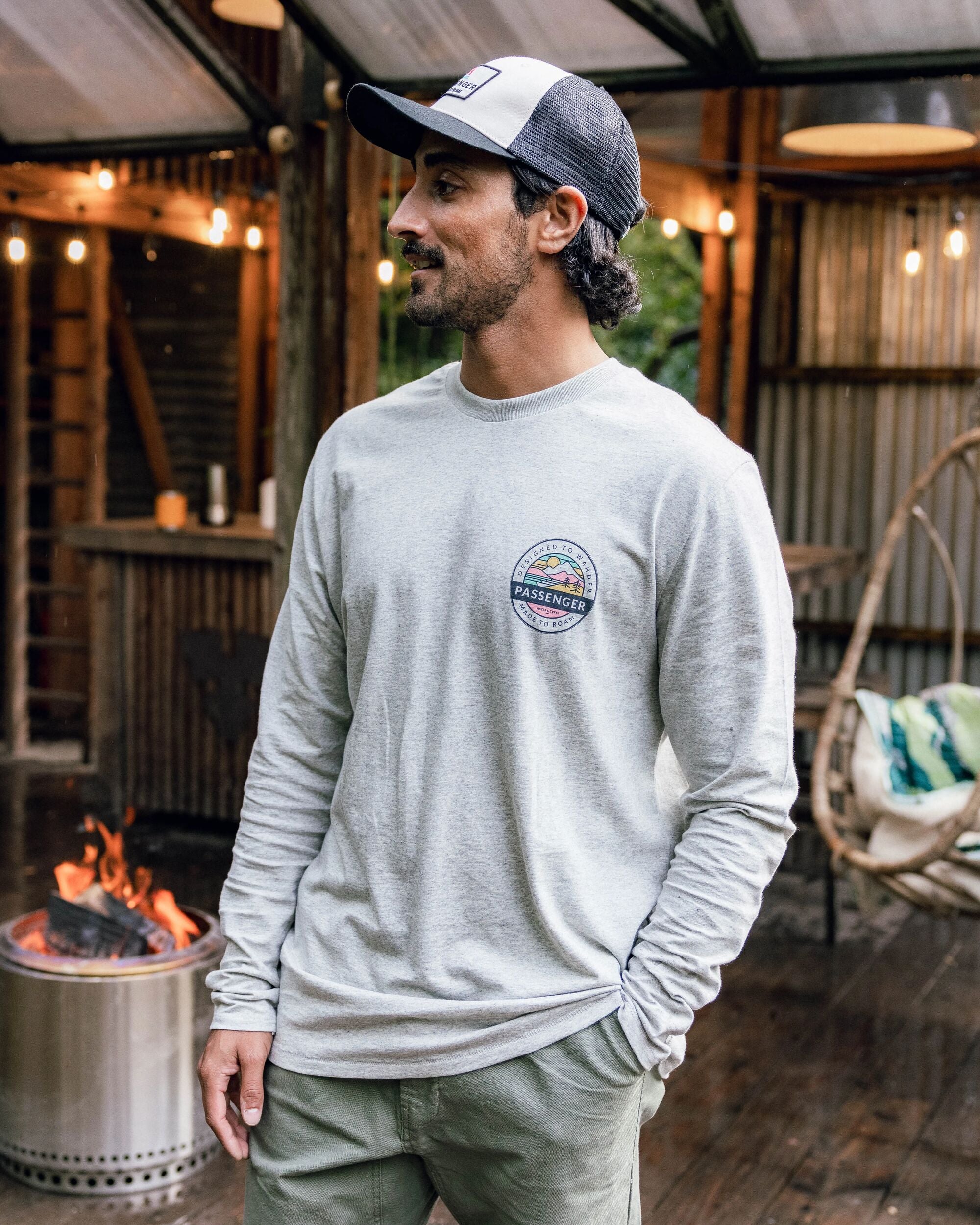 Odyssey Recycled Cotton LS T-Shirt - Mid Grey Marl - Lifestyle