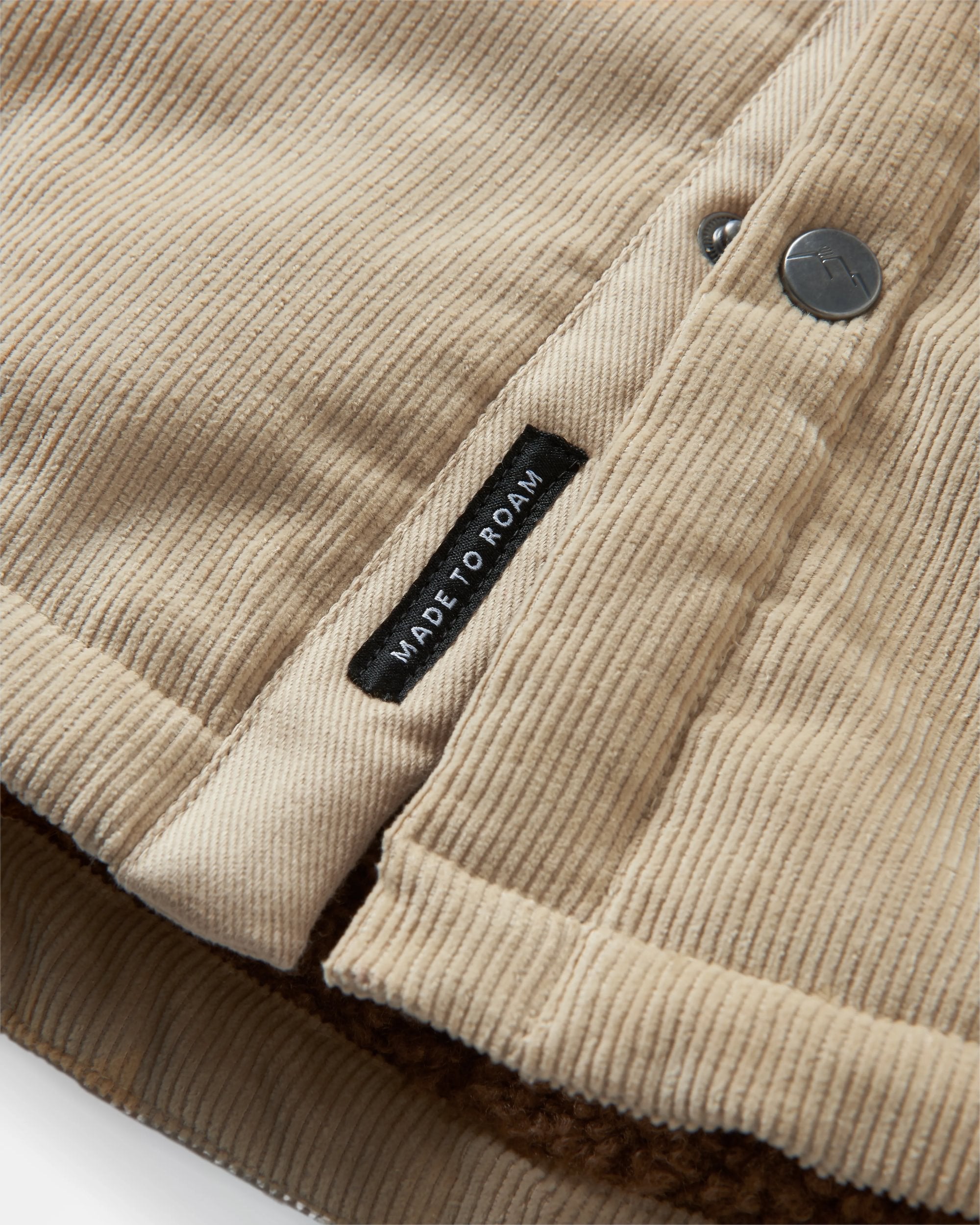 Kodiak Sherpa Lined Cord Overshirt - Stone - Flatlay