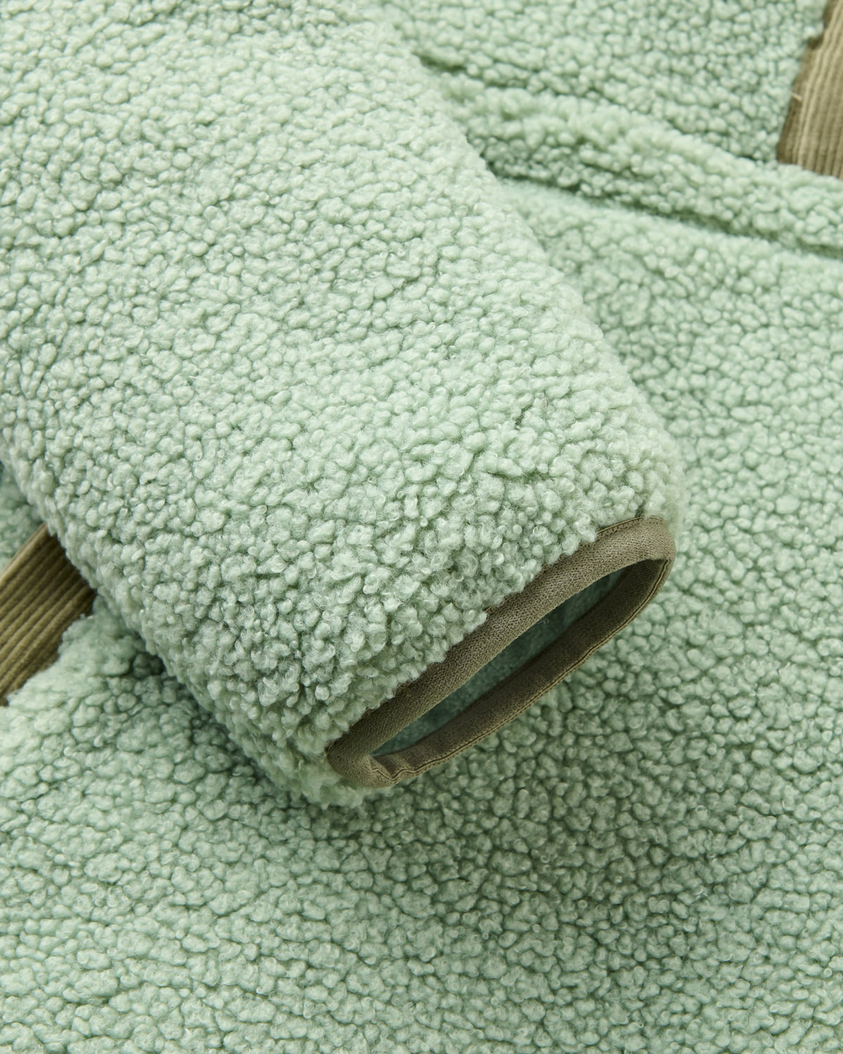 Clover Sherpa Fleece Hooded Pullover - Pistachio - Flatlay