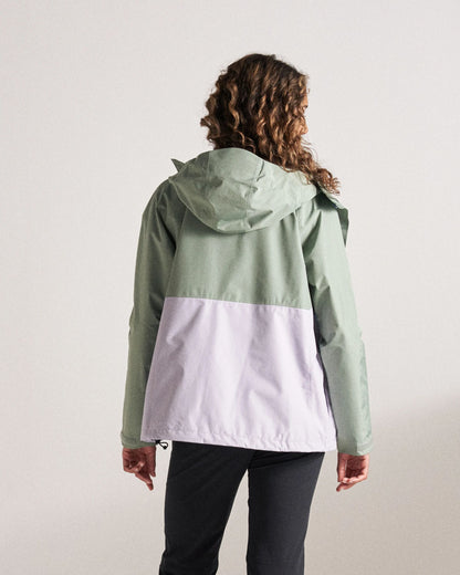 Trailscape Women's Recycled Waterproof Jacket - Pistachio/Lilac Mist/Aqua - Studio Model