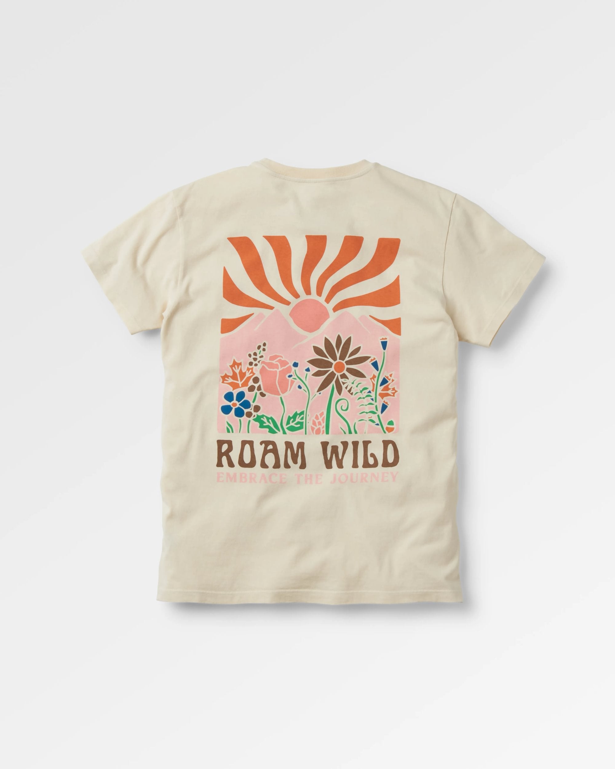 Roam Wild Recycled T-Shirt - Birch - Flatlay