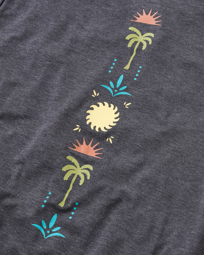 Womens Solscape Active T-Shirt - Faded Black Marl - Flatlay