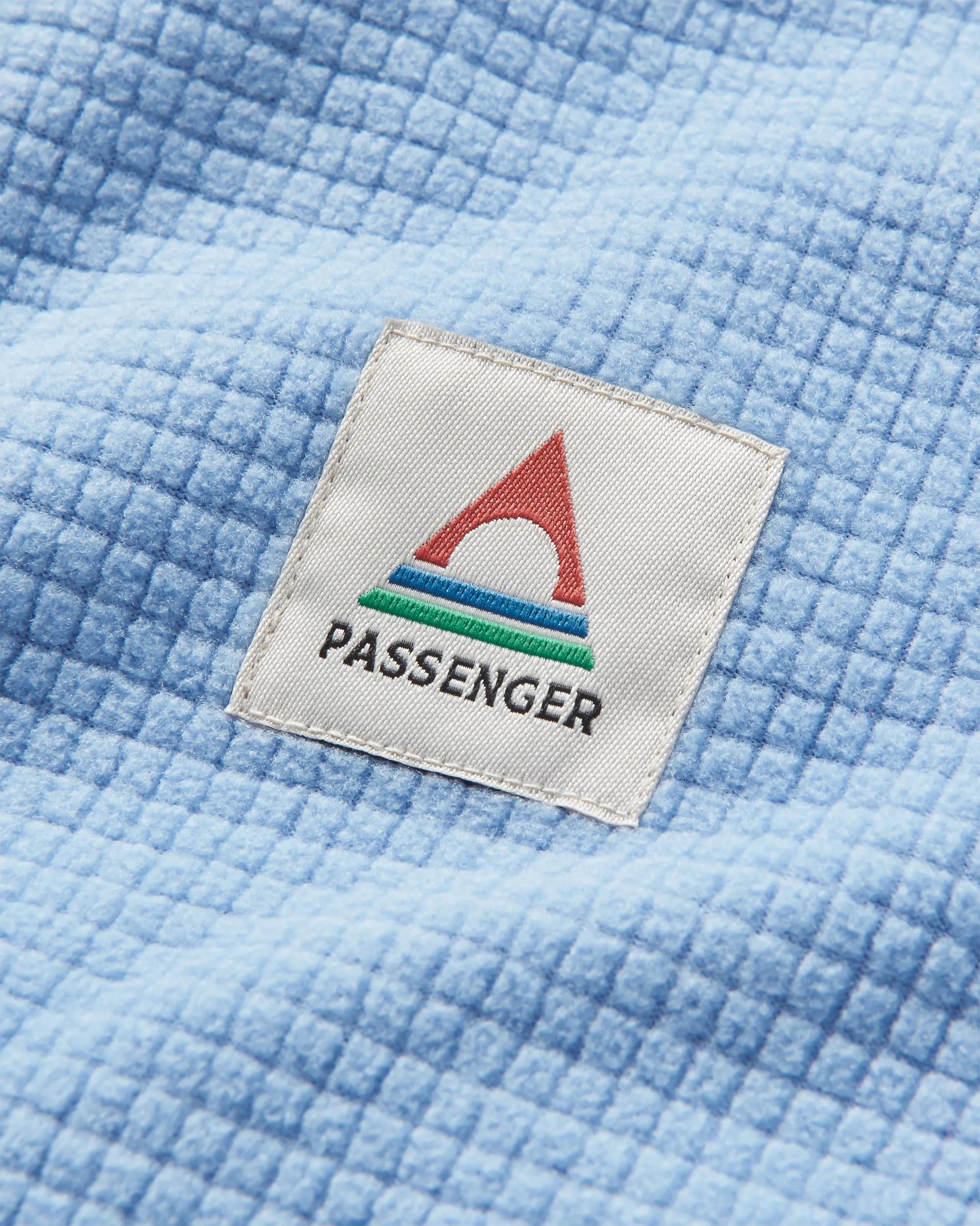 Off Trail Recycled Grid Polar Fleece - Cornflower/Dark Denim - Flatlay