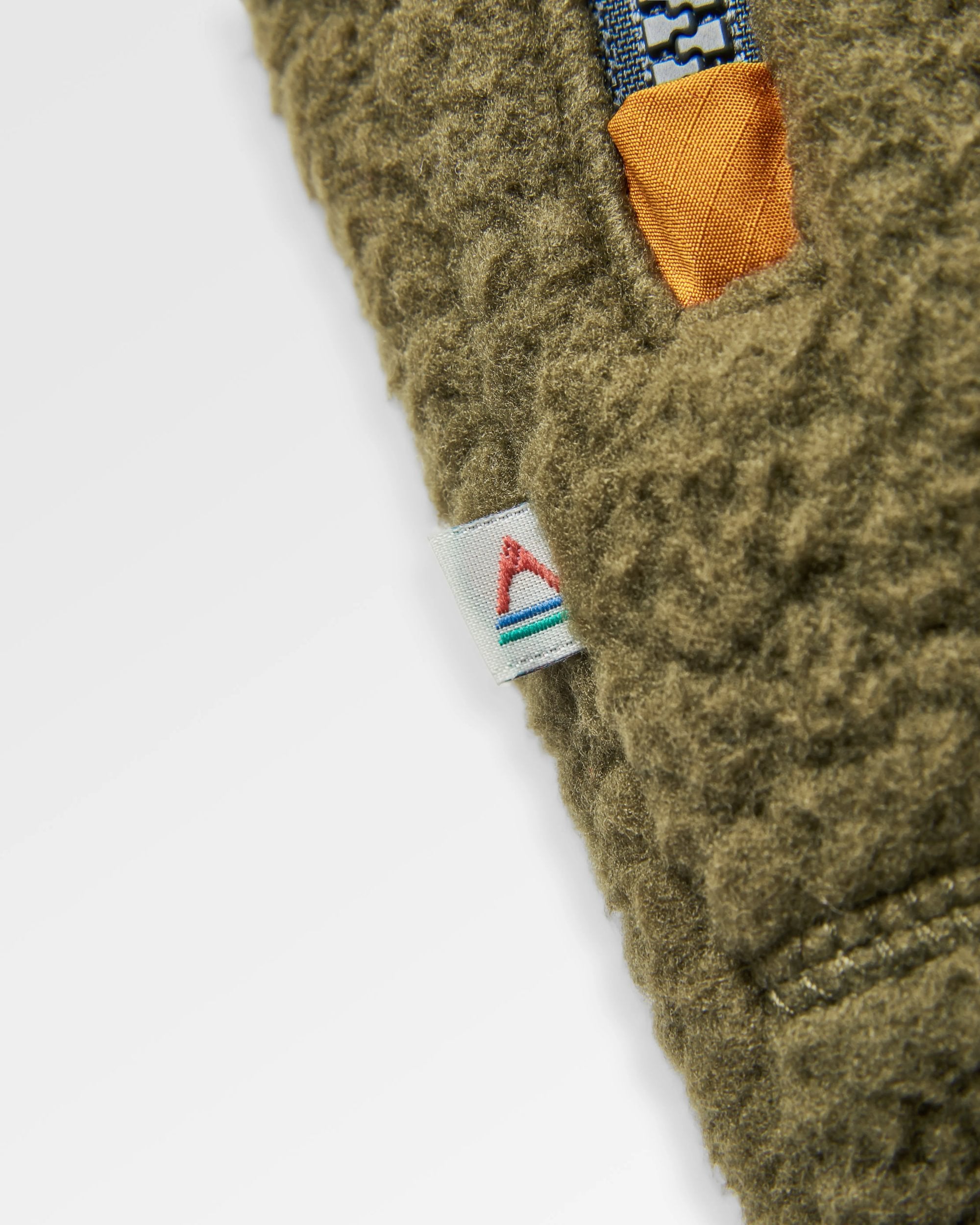 Offgrid 1/2 Zip Recycled Sherpa Fleece - Dark Olive - Flatlay