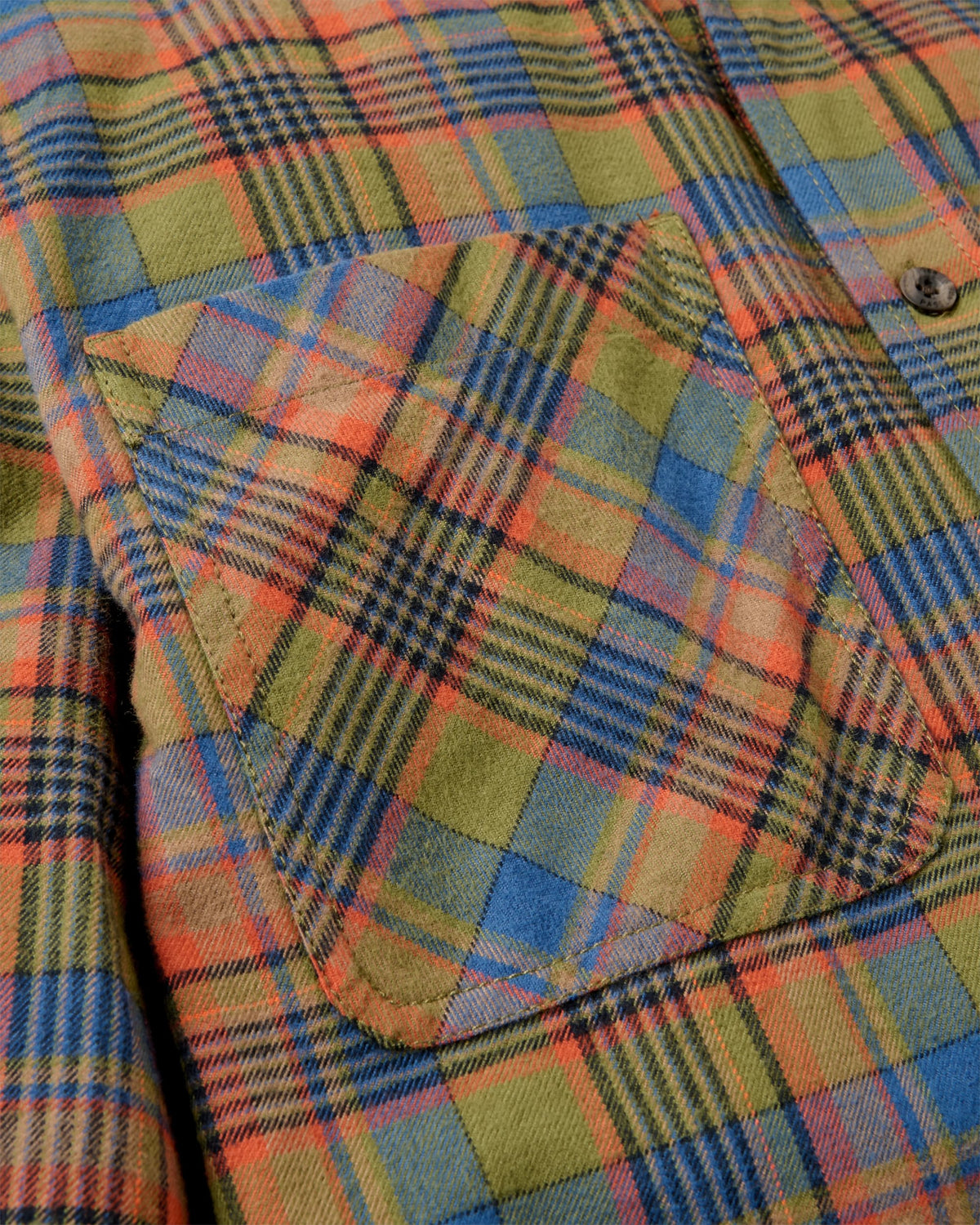 Backcountry Flannel Check Shirt - Khaki/Dark Denim Check - Flatlay
