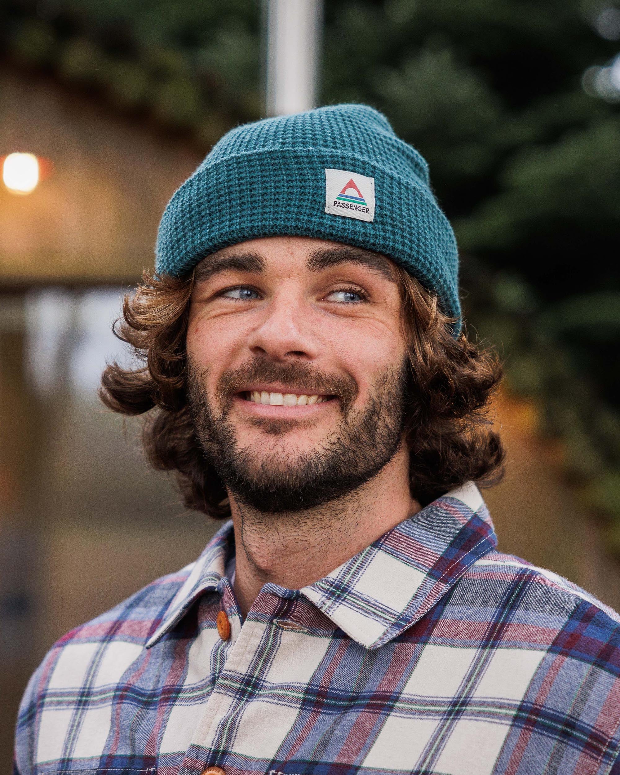 Moss Double Layer Recycled Waffle Beanie - Mediterranean - Lifestyle - Male