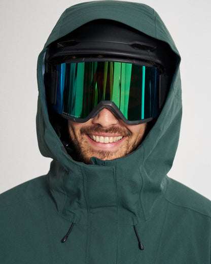 Snowscape Men's Recycled Anorak - Dark Fern  - Studio Model